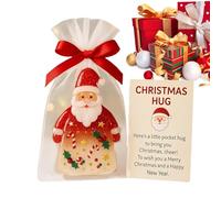 Qizeroty Câlin De Noël - Décor Motivant En Acrylique 2D Avec Poche Santa | Carte Souvenir Réconfortante | Pour Adolescents Adultes Maison Voyage Étudiants Réunions Fêtes Entreprise Remplissage De Bas