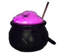 Qizeroty Chaudron Décoratif Halloween - Bol Vintage Noir Effrayant - Chaudron Lumineux à Couleurs Changeantes pour Intérieur Fête Extérieure Jardin