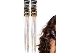 Qizeroty Clips À Paillettes Pour Cheveux,12 Pièces de Paillettes de 50 cm Accessoires Étincelants,Accessoires Cheveux Brillants - Pour Festival Anniversaire Fête Cosplay Quotidien Célébration