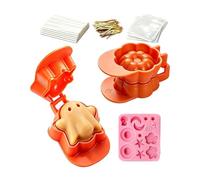 Qizeroty Ensemble De Moules À Gâteau Pop D'Halloween, Forme De Fantôme Et | 100 Bâtonnets De Sucettes, 100 Sacs Et 100 Attaches, Outil De Cuisson De Bonbons Au Chocolat Pour Fête D'halloween, Décor