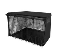 Qizeroty Housse De Cage pour Chien, Housse De Protection Anti-poussière Noire en Tissu Oxford Imperméable, avec Fenêtre D'aération Compatible avec La Plupart des Cages Grillagées (94x61x63.5cm)