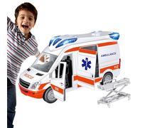 Qizeroty Jouets Ambulance, Jouet D'ambulance d'urgence avec avec Sons Lumières Et Brancard, Jouet Ambulance Électrique, Interactif Amusant, Jouets Éducatifs pour Garçons Et Filles Âgés 3 Ans Et Plus