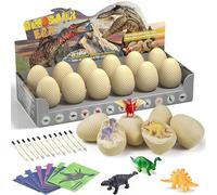 Qizeroty Kit De Fouille D'œufs De Dinosaure - 12 Œufs Fossiles De Pâques, Jouets Fouille Pâques, Kit D'expériences Scientifiques Amusantes, Jouets Fête Convient Aux 3 Ans Et Plus Bébés (A)