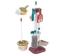 Qizeroty Kit De Nettoyage pour Bébé, 18 Pièces De Jouets Ménagers Set De Jeux De Rôle, Comprenant Un Balai, Une Serpillière, Un Plumeau, Une Brosse, Un Chiffon, Jouets Éducatifs pour Les Tout-Petits