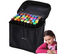 Qizeroty Marqueurs De Coloriage - Coffret Artistique 40 Couleurs Avec Deux Embouts | Stylo À Double Pointe Séchage Rapide Pour Journal Créatif, École, Maison, Salle De Classe Et Loisirs Artistiques