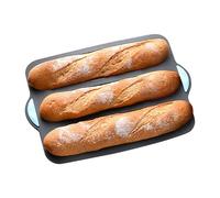 Qizeroty Moules À Painfrançais Antiadhésifs, Moule À Baguettes Français, Moules Baguettes Four Pour 3Baguettes, PlaqueBaguettes, Idéal Pour Réussir Vos BaguettesMaison, 34.5x24cm
