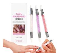 Qizeroty Outil De Manucure En Silicone Pour Ongles | 3 Pièces Pinceau de Façonnage à Double Embout - Outil De Modelage Gel 3D - pour Débutants Soin Manucure Studio Professionnel Salon Soin Personnel à