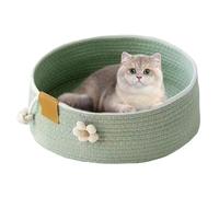 Qizeroty Panier Rond pour Chat,Grand Panier Tressé pour Nid De Sommeil Animal - Accessoire pour Chien Chat Bureau Chambre Salon Voiture Table Appui Fenêtre Canapé Jeu Intérieur