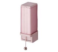 Qizeroty Porte-coton Démaquillant Mural, Boîte De Rangement Transparente Pour Cosmétiques Salle Bain - Portable Et Anti-poussière, Conception Rabattable, Distributeur De Coton Aux Salles Bain (Rose)