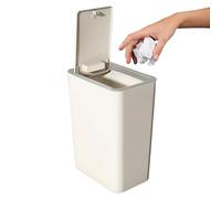 Qizeroty Poussez La Poubelle De Cuisine Avec Le Couvercle, 10L, Poubelle De Cuisine Sous Evier, Poubelles Compost Cuisines, Compartiment De Déchets Pour Bureau, Salle De Bain, 33x9.5x13cm