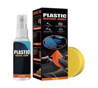 Qizeroty Rénovateur Caoutchouc,Solution De Rénovation Noire 50 ML,avec Éponge Restaurateur D'Intérieur Auto | pour Véhicule Moto Camping Car Camions Tableau de Bord Siège Volant Accoudoir Détail