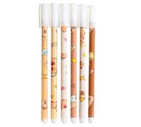 Qizeroty Stylos à Encre Effaçable | Capybara Stylo Écriture Fluide Lot de 6 - Fournitures Scolaires et de Bureau pour Étudiants École Maison Dessin Journal