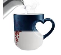 Qizeroty Tasse À Café À Changement De Chaleur, Mug Magique Sensible À La Chaleur À Changement De Couleur, Mugs En Céramique Avec Poignée En Forme De Cœur, Thermoréactif Tasse Amour Change De Couleurs