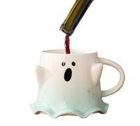 Qizeroty Tasse fantôme mignonne | Tasse en céramique effrayante de 460 ml pour boire de l'eau de thé - fantôme d'Halloween avec poignée pour salle d'étude, dortoir, salle à manger, salon
