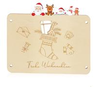 QIZHIQIAMY Carte de Vœux de Noël en Bois, Porte Billets de Noël pour Argent en Espèces, Décoration de Noëls en Bois, Carte de Souhaits Artisanale pour Fêtes, Cadeaux pour Amis, Famille (B)
