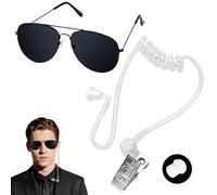 QIZHIQIAMY Deguisement Espion Enfant, Jouet Écouteurs Espion, Espion Costume Accessoires avec Clip de Maintien, Bouchons d'oreilles pour Halloween et Carnaval (C)