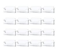 Qizpcer 16 Pack Clear Desktop Business Card Holder Display, Plastic Business Card Stand for Office