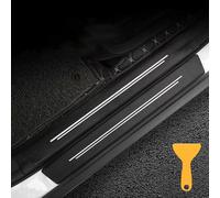 QIZUN 4 Pièces Protection de Seuil de Porte Voiture pour VW Polo Golf7 Tiguan MK2 Ateca Caddy T5, Autocollant Fibre de Carbone, Barre de Seuil Anti-Rayures et Éraflures,Carbon Fiber-1