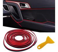 QIZUN Bande de Moulure Intérieure Voiture pour Fiat Tipo 2015-2020, 32.8ft 10m Garniture Joint Souple Décoration Tableau Bord Ligne Ruban,Red