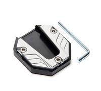 QIZUN Plaque Extension de Bequille Laterale Convient pour Suzuki Grass Tracker 1983-1989, Support de Pied de Moto Elargisseur Patin Base Style Trim,White