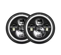 Qjahxkf Phare Voiture avant Ensemble De Phares À LED DRL Pour Land Pour Rover 90/110 Et Pour Defender 90 200 300 TD5 1983-2014 Jeu de phares(40w Halo light Black)