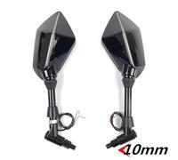 Qjahxkf Rétroviseurs Latéraux Moto Rétroviseur Universel pour Moto, 10 mm, avec éclairage LED, boîtier de rétroviseur latéral pour BMW R1200GS, R1200GS, R1200RT Retroviseur(Black-10mm)