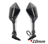 Qjahxkf Rétroviseurs Latéraux Moto Rétroviseur Universel pour Moto, 10 mm, avec éclairage LED, boîtier de rétroviseur latéral pour BMW R1200GS, R1200GS, R1200RT Retroviseur(Carbon-10mm)