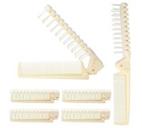 Qjaiune Lot de 6 peignes pliables de voyage - Peigne à cheveux anti-statique - Mini peigne de poche - Brosse à cheveux à double tête - Outils de coiffure - Peigne pliable en plastique pour homme et