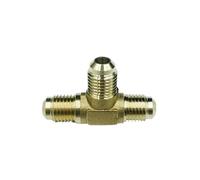 QJAQOFMC 1/4 3/8 1/2 3/4 inch Tube SAE-Standard Flare UNF Nut Connector Brass Tee 3 Ways Splitter Pipe Fitting Adapeter Air(9.52mm 3l8 inch)