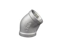 QJAQOFMC 1/4" 3/8" 1/2" - 4" BSPT NPT Female 45 Degree Elbow 201/304/316 Stainless Steel Connector Pipe Fitting Water Gas(BSPT,2")