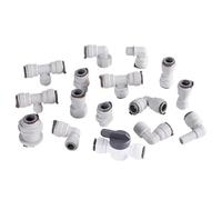 QJAQOFMC 12.7mm 1/2" OD Tube Hose Straight Elbow Tee Y Valve Pom Connector Drinking Water Purifies(12.7mmTo 3l8 Plug)