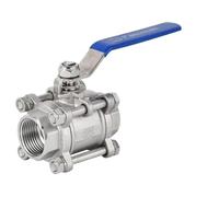 QJAQOFMC 304 Stainless Steel Three Piece Ball Valve 1/2 3/4 Screw Thread Internal Thread Water Pipe Welding Valve Switch(1-1/2")