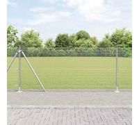 QJBSAVVA 100 m de clôture en acier argenté - Hauteur : 80 cm - Revêtement par pulvérisation - Design moderne - Résistant aux UV - Inoxydable - Pour jardin, balcon, camping