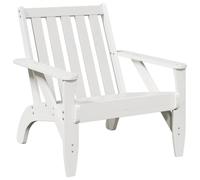 QJBSAVVA Adirondack Chaise de jardin blanche en pin massif avec dossier confortable, fauteuil de salon pour jardin, terrasse et balcon, fauteuil de relaxation stable, 75 x 77 x 77 cm