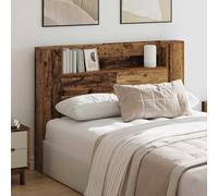 QJBSAVVA Altholz Headboard 140 x 17 x 104,5 cm avec LED RVB, étagère et espace de rangement, pour chambre à coucher, chambre d'adolescent et d'amis