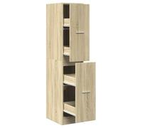 QJBSAVVA Armoire à pharmacie en chêne Sonoma 30 x 41 x 144,5 cm, commode en bois avec 4 tiroirs, armoire à tiroirs étroite pour cuisine, salon et bureau, armoire de rangement stable