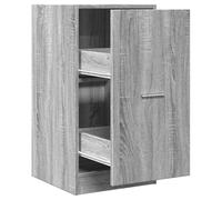QJBSAVVA Armoire Apothicaire Sonoma Gris 40x41x77,5 cm Meuble de Rangement en Bois d'Ingénierie avec 2 Tiroirs Commode Chiffonnier Compact pour Salon Bureau et Cuisine