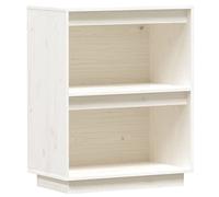QJBSAVVA Armoire Console en Bois de Pin Massif Blanc 60x34x75 cm - Buffet Commode de Rangement avec Compartiments pour Salon, Chambre et Bureau