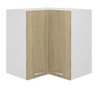 QJBSAVVA Armoire d'angle Suspendue Lyon, Meuble Haut de Cuisine avec 2 Portes et Étagères, Placard de Rangement Suspendu en Bois d'Ingénierie, Chêne Sonoma, 57 x 57 x 60 cm