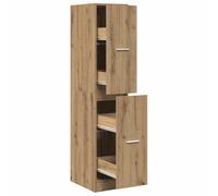 QJBSAVVA Armoire d'Apothicaire en Bois d'Ingénierie, Meuble de Rangement avec 4 Tiroirs pour Salon, Bureau et Cuisine, Chiffonnier Gain de Place, Chêne Artisanal, 30x41x144,5 cm