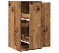 QJBSAVVA Armoire d'Apothicaire Vieux Bois 40x41x77,5 cm, Commode de Rangement avec 2 Tiroirs en Bois d'Ingénierie, Petit Chiffonnier pour Salon, Cuisine et Bureau
