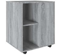 QJBSAVVA Armoire de Bureau sur roulettes Caisson de Rangement Support Imprimante en Bois d'Ingénierie Gris Sonoma 60 x 53 x 72 cm pour Bureau à Domicile et Espace de Travail