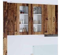 QJBSAVVA Armoire de cuisine aspect bois vieilli 40 x 31 x 80 cm en matériau dérivé du bois avec 6 étagères, armoire modulaire et coffre de rangement pour cuisine, salon, couloir