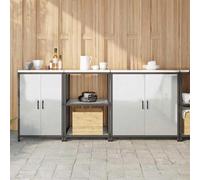 QJBSAVVA Armoire de cuisine industrielle en acier - 210 x 50 x 92 cm - Moderne - Avec pieds réglables et étagères robustes - Pour cuisine, garde-manger, salon