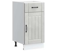 QJBSAVVA Armoire de Cuisine Lucca, Meuble Bas de Rangement de Cuisine en Bois d'Ingénierie avec Tiroir, Buffet pour Casseroles et Vaisselle, Gris Béton, 40x46x81,5 cm