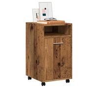 QJBSAVVA Armoire de rangement à roulettes aspect bois vieilli 33 x 38 x 60 cm - Petit organiseur multi-usages pour cuisine, salon, jardin