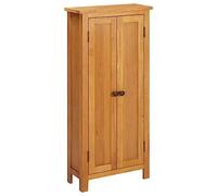 QJBSAVVA Armoire de Rangement en Bois de Chêne Massif, Bibliothèque Étroite avec 5 Étagères, Meuble de Salon et Chambre pour Livres, CD et DVD, Buffet Compact, 50 x 22 x 110 cm