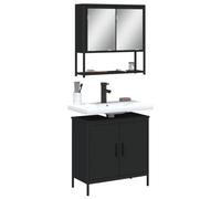 QJBSAVVA Armoire de salle de bain - Moderne - Avec miroir - Avec lavabo - 60 x 30 x 60 cm - En matériau dérivé du bois et verre - Espace de rangement et peu encombrant - Pour petites salles de bain