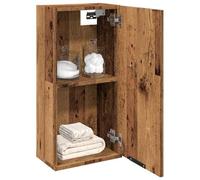 QJBSAVVA Armoire de salle de bain murale, aspect bois vieilli, 32 x 20 x 67 cm, étroite, avec porte, en matériau à base de bois durable, design pour mettre de l'ordre dans la salle de bain, les WC ou