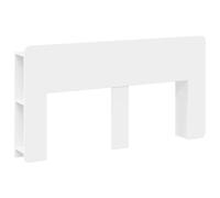 QJBSAVVA Armoire de tête de lit avec espace de rangement, blanc, tête de lit moderne en bois, 154 x 18,5 x 80 cm, étagère en forme de U pour chambre à coucher et chambre d'amis, meuble d'appoint